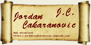 Jordan Čakaranović vizit kartica